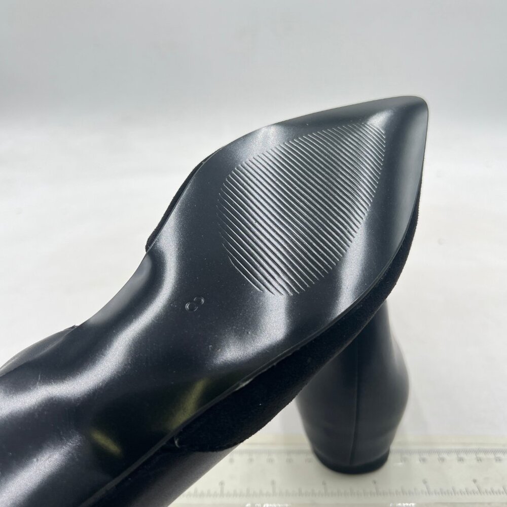 Fowt Black Suede Leather Patchwork Two-Toned Half… - image 6